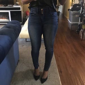 High waist 3 button denim